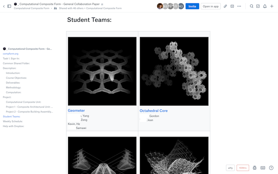 Screenshot showing a Dropbox Paper doc
