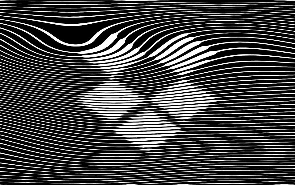 Image features a linear background of wavy lines in an abstract geometric pattern.