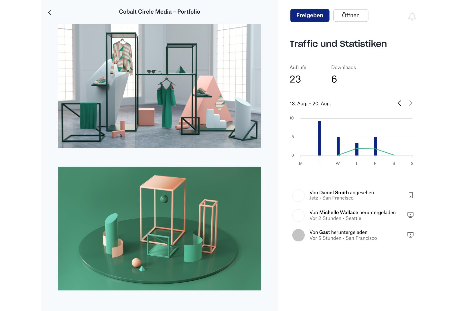 Mit Dropbox Traffic und Statistiken können Sie einfach im Blick behalten, wie geteilte Links genutzt werden.