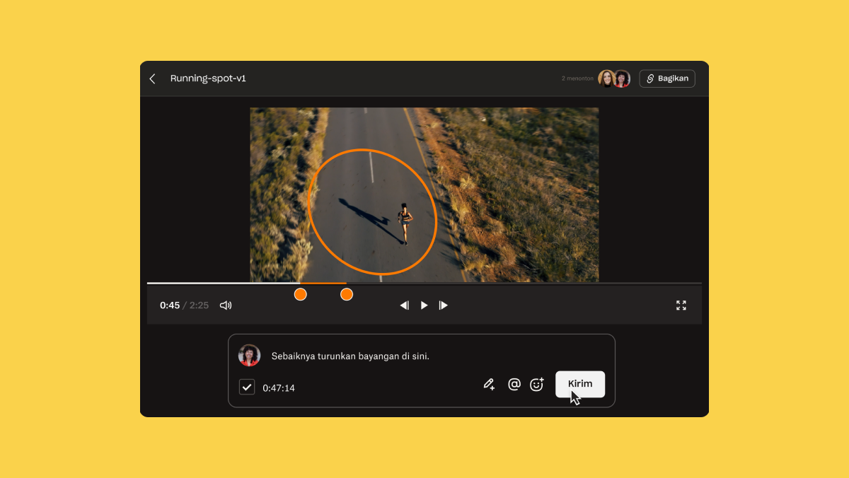Tangkapan layar antarmuka pengguna Replay yang memperlihatkan fitur anotasi.