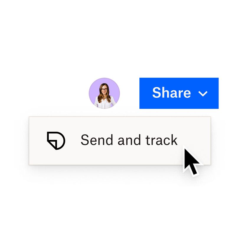 Une interface Dropbox présentant des options pour envoyer et suivre des documents avec DocSend.