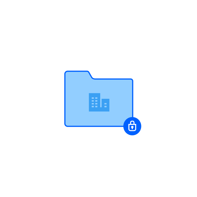 Een map in Dropbox Business waarin bestanden veilig zijn.
