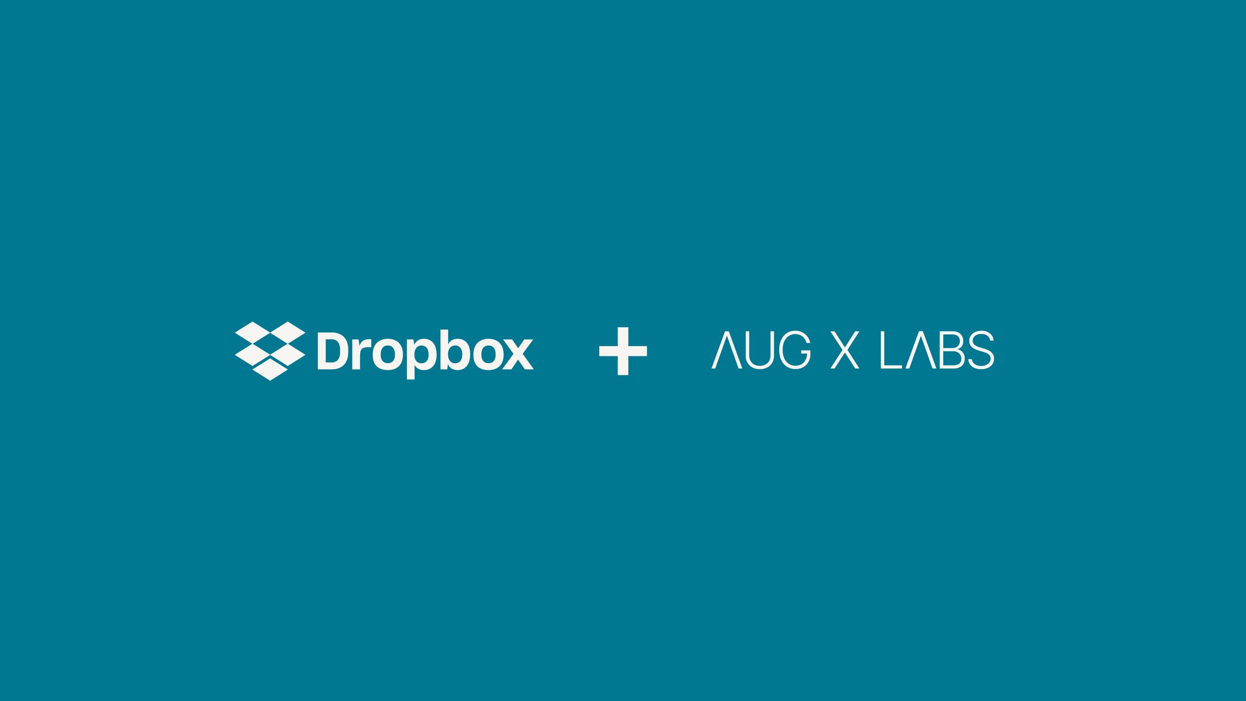 Logo partnerstwa Dropbox i AugX Labs  