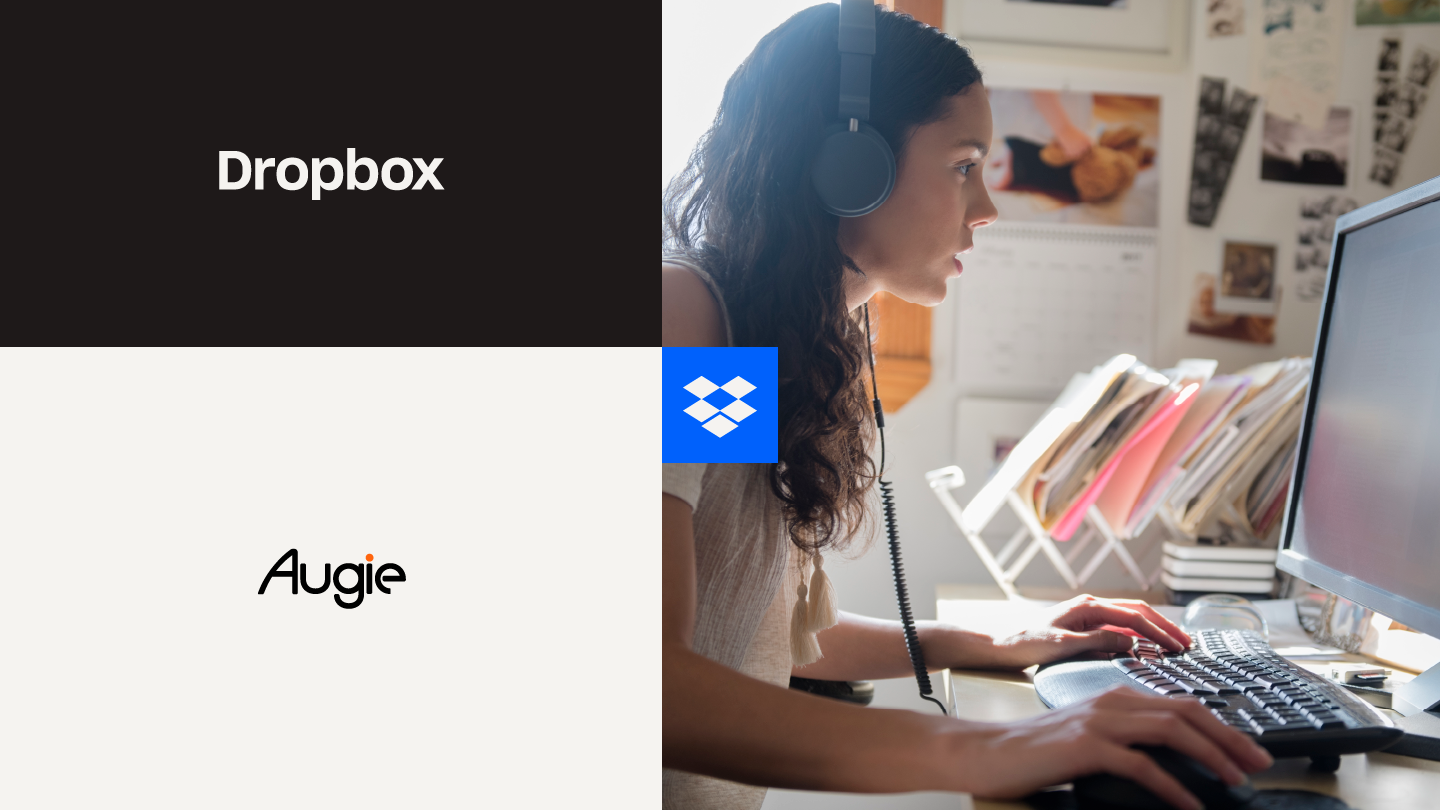Logotipo de colaboración de Dropbox y AugX Labs