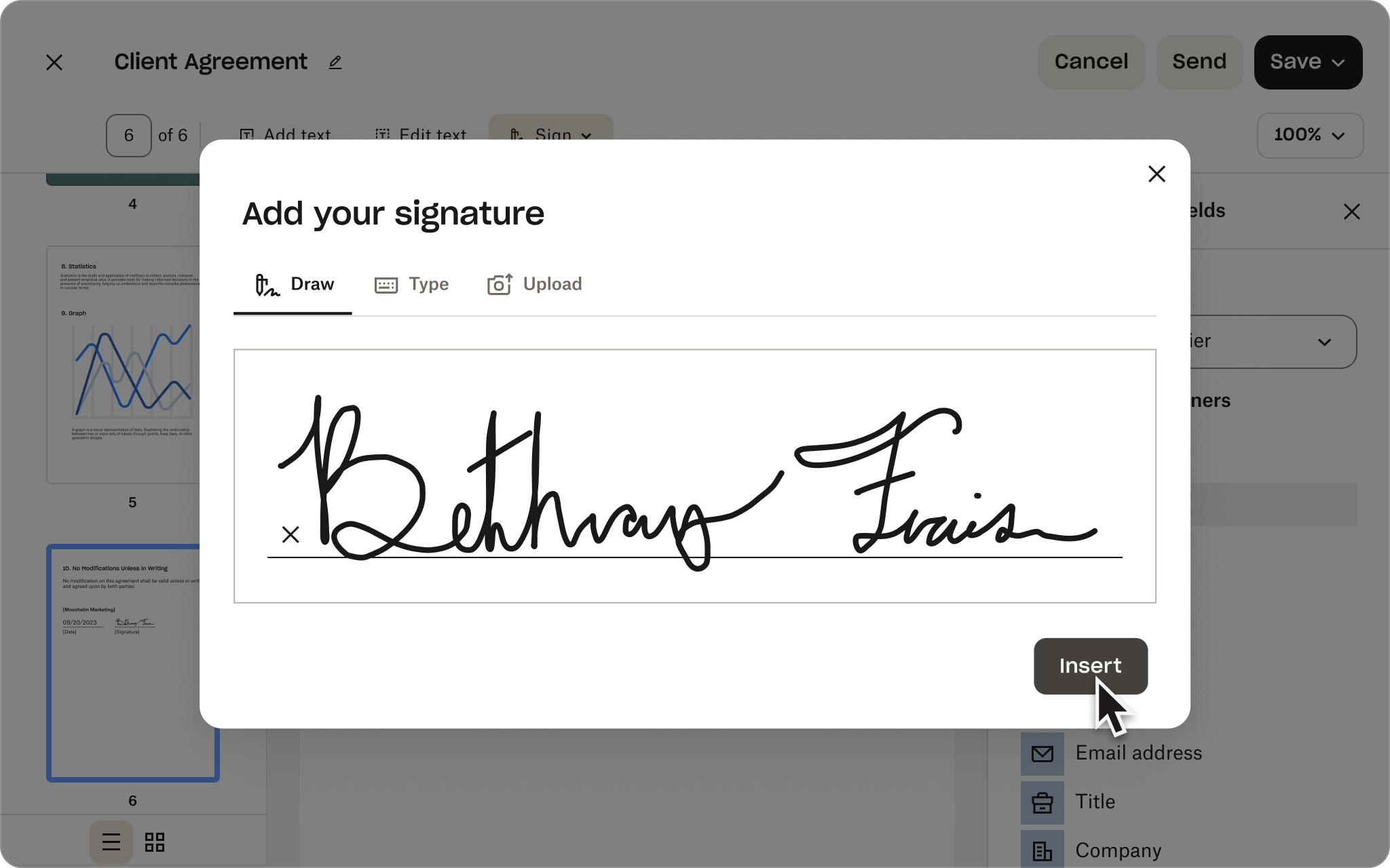 Add your signature field in Dropbox Sign