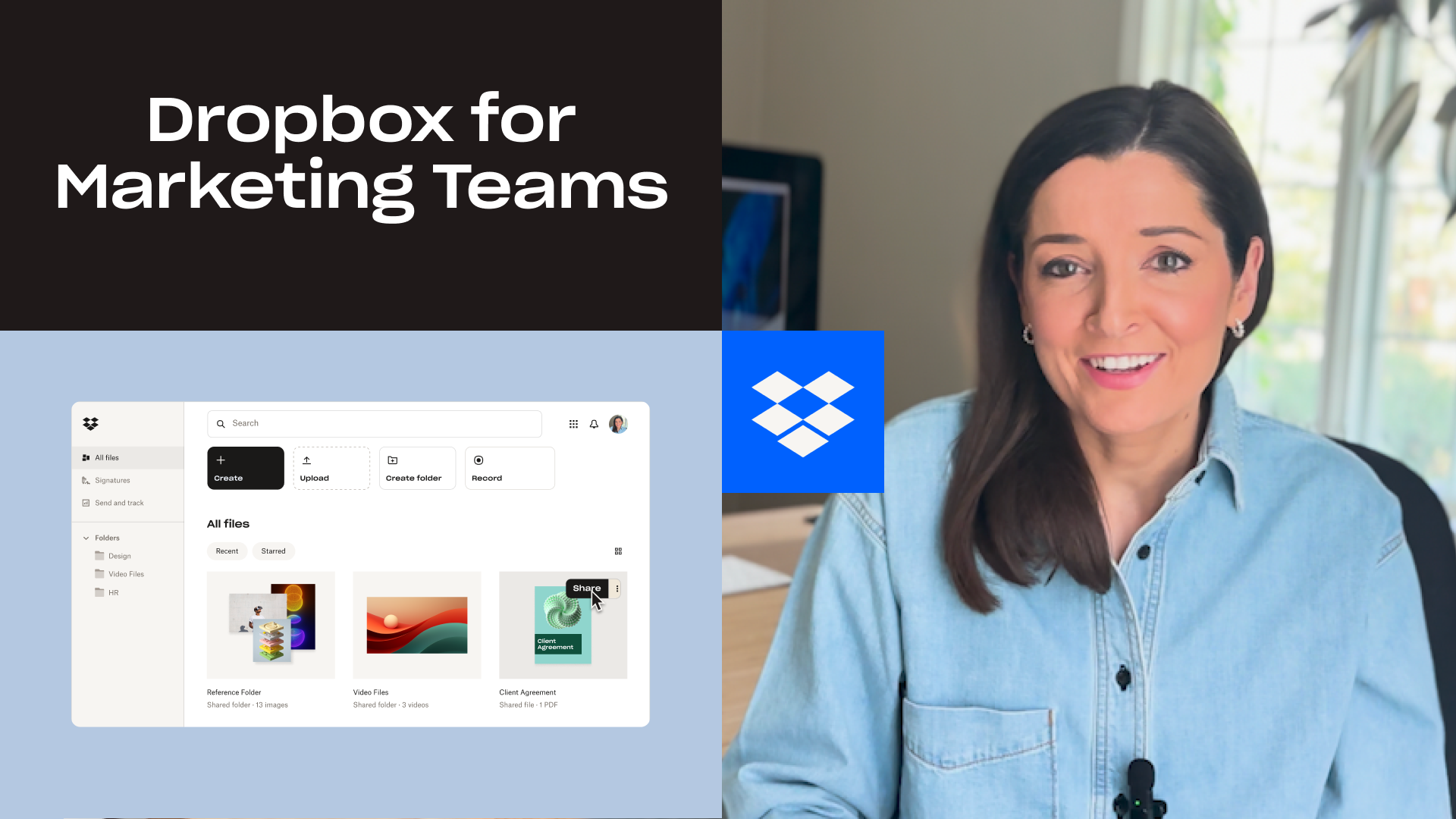 วิดีโอที่แสดงให้เห็นว่า Dropbox ช่วยทีมการตลาดจัดการแคมเปญ แชร์ไฟล์ และตรวจสอบงานสร้างสรรค์ได้อย่างไร