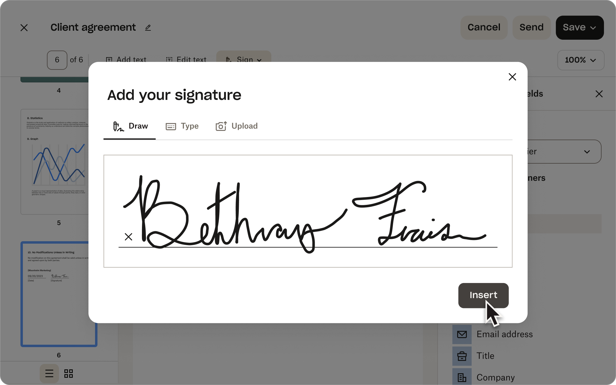 Add your signature field in Dropbox Sign