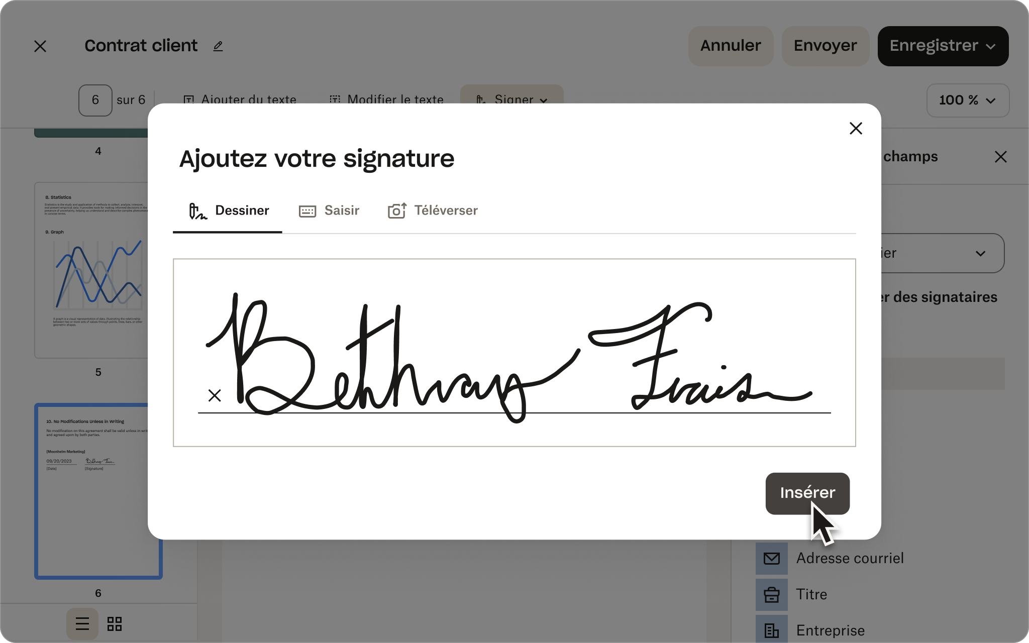 Ajouter un champ de signature dans Dropbox Sign