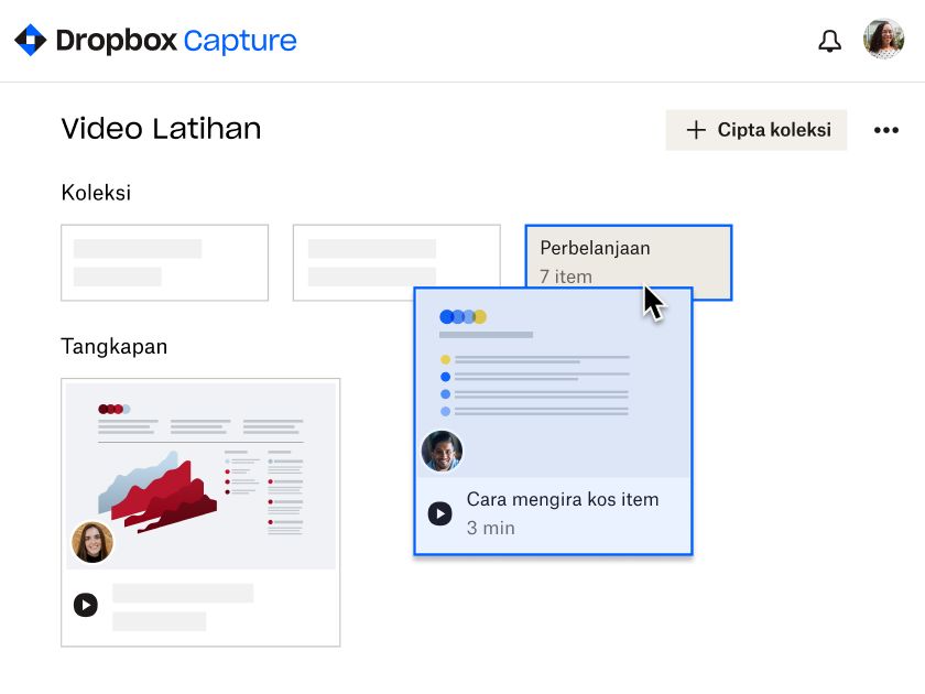 Pengguna membuat pilihan “ahli pasukan” dalam menu juntai bawah “siapa yang mempunyai akses” dalam video Dropbox Capture