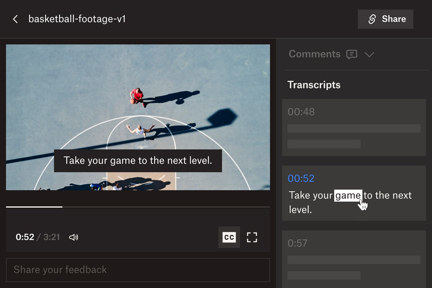Визуальное представление возможностей расшифровки видео, доступных в Dropbox Replay.
