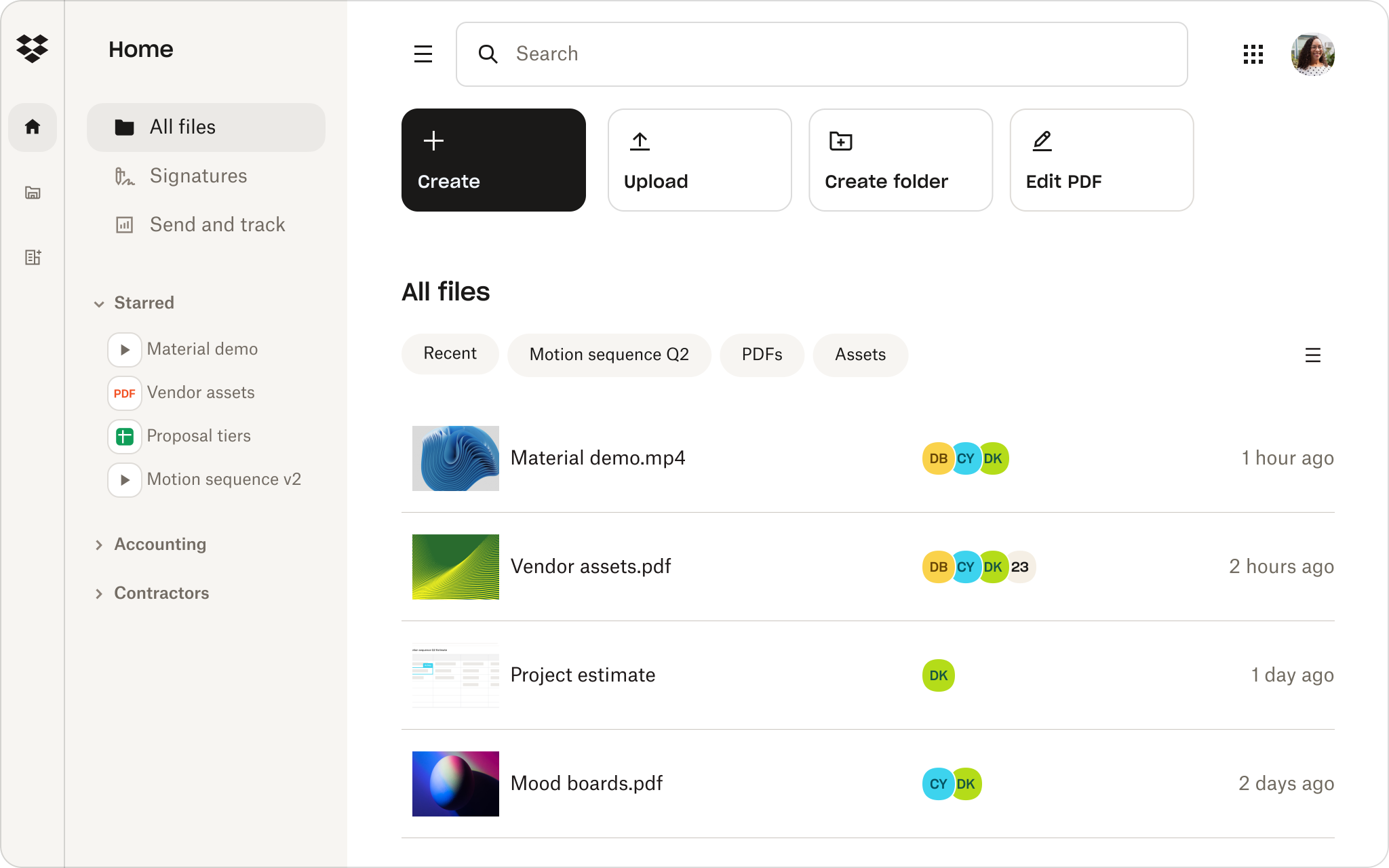 Dropbox UI
