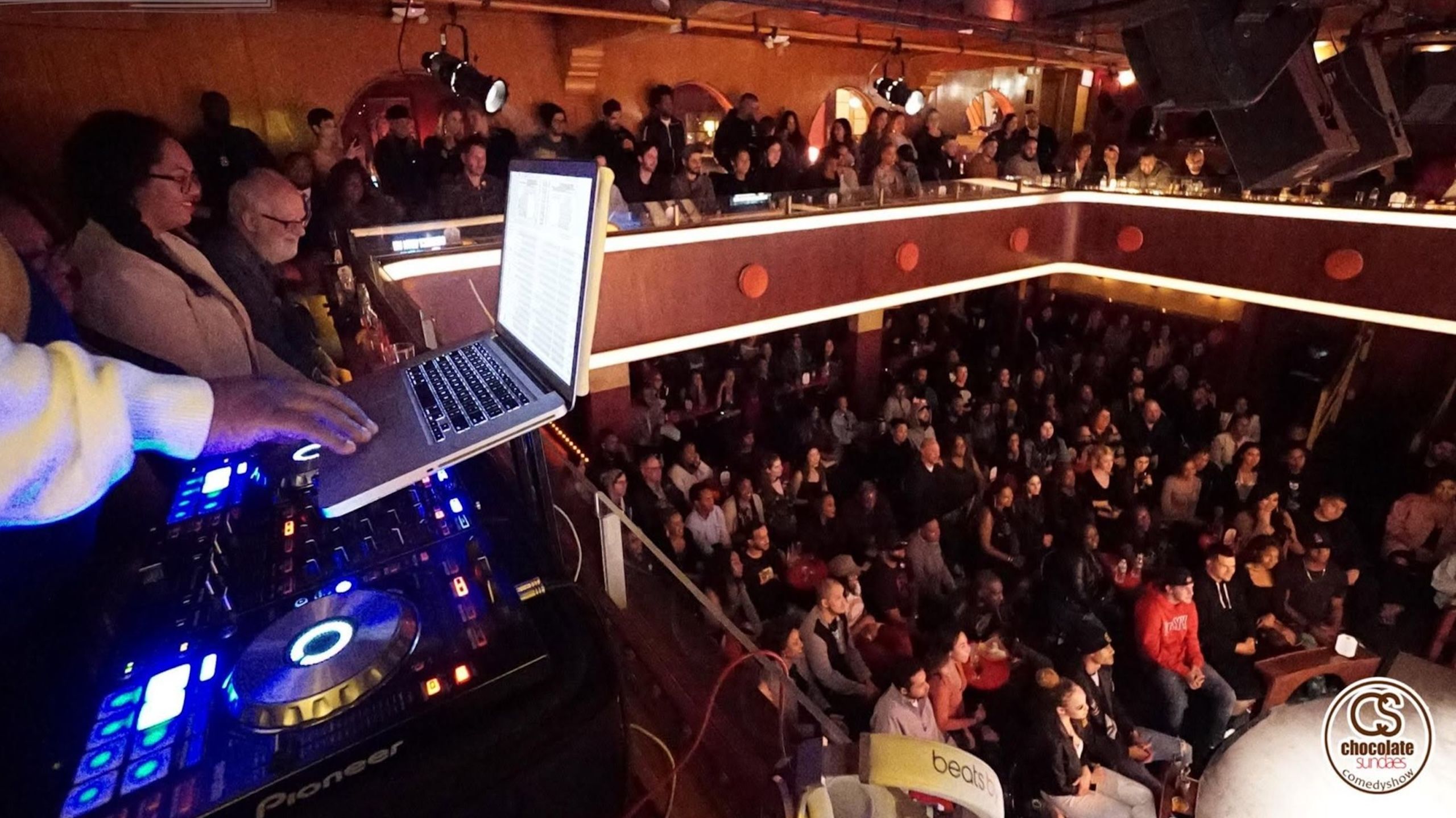 Sound system setup overlooking an audience