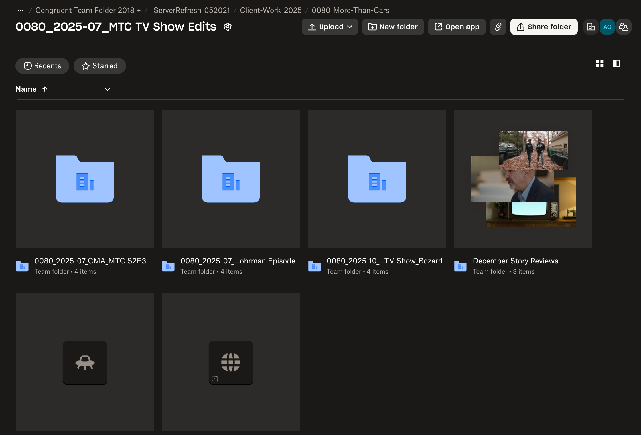 More Than Cars Dropbox folders