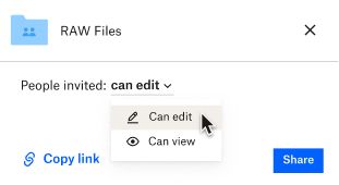 On a file, a user can choose whether the people they share a file with can edit it or view-only.