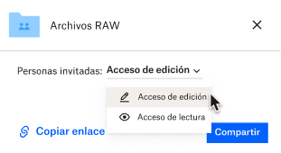 En el caso de los archivos, un usuario puede elegir si las personas con las que los comparte pueden editarlos o solo verlos.