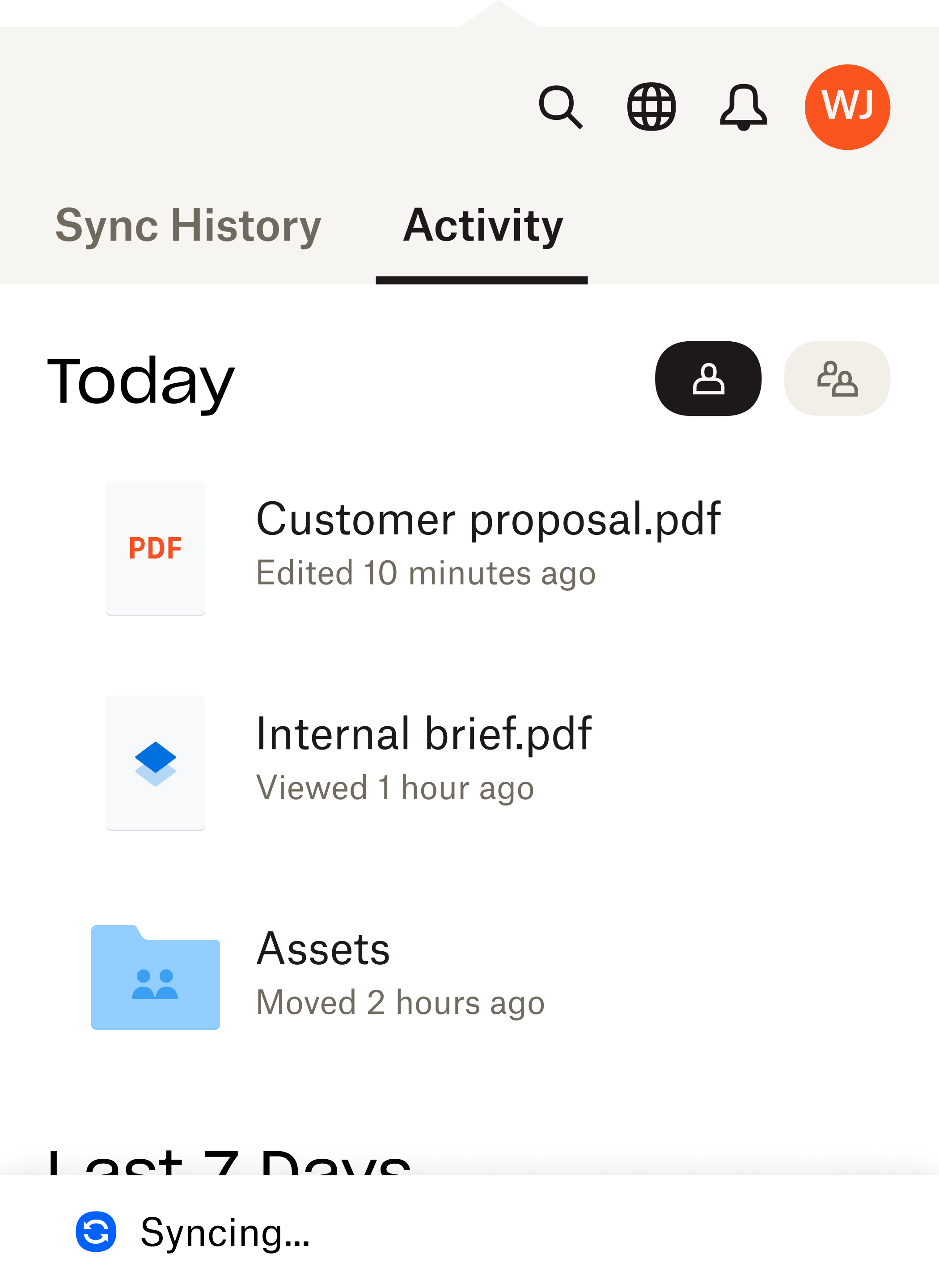 listing the activities of different files over the past 24 hours, including when a file was last viewed