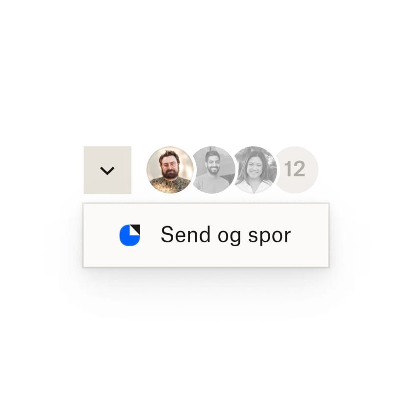 Rullelisten “Send og spor” ud for en liste over brugerbilleder
