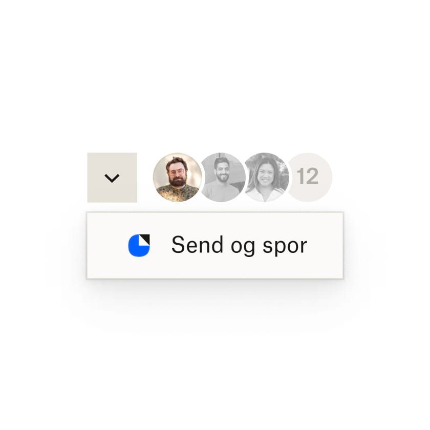 En rullegardin «Send og spor» ved siden av en liste over brukerbilder
