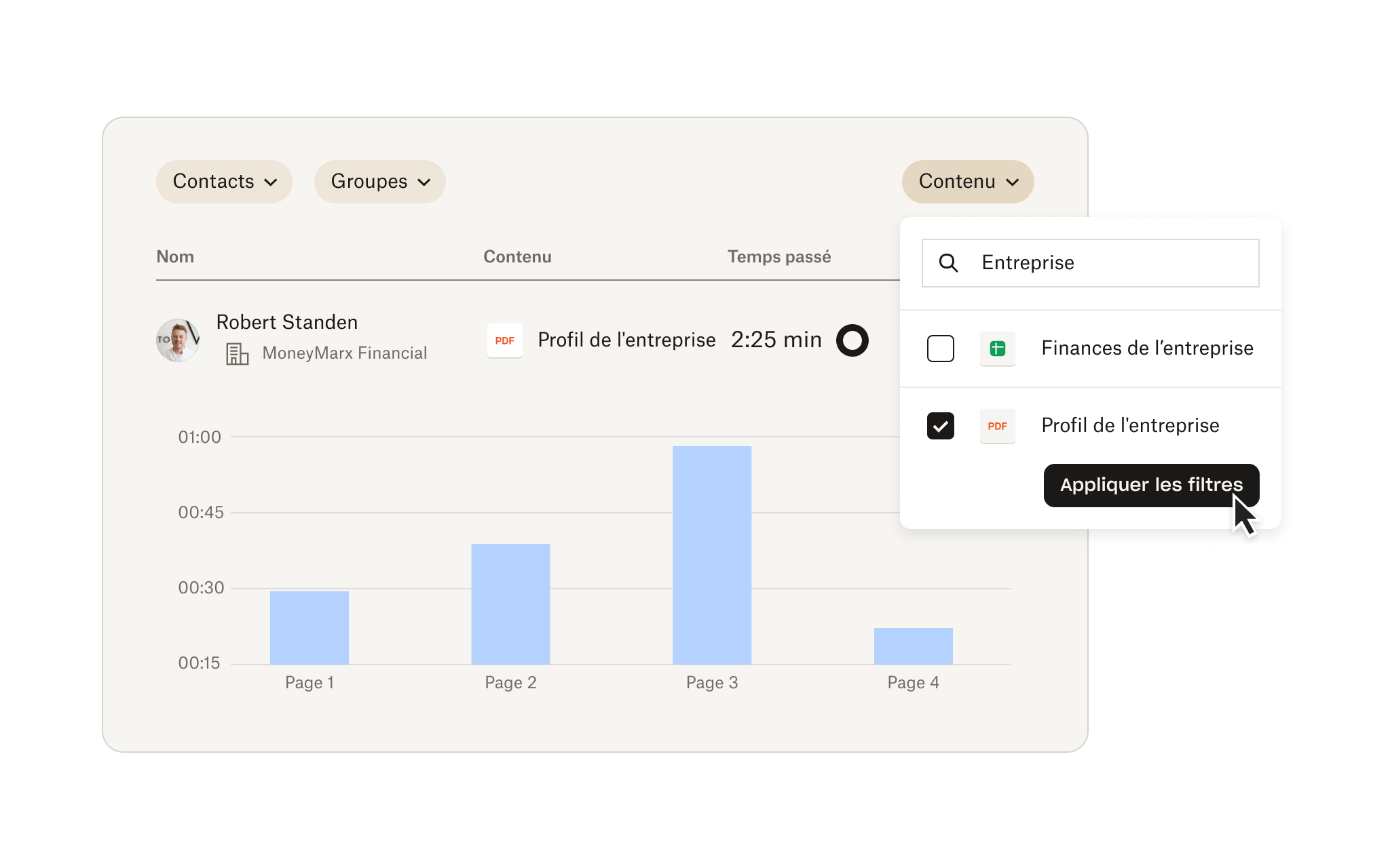 Statistiques sur les documents de DocSend