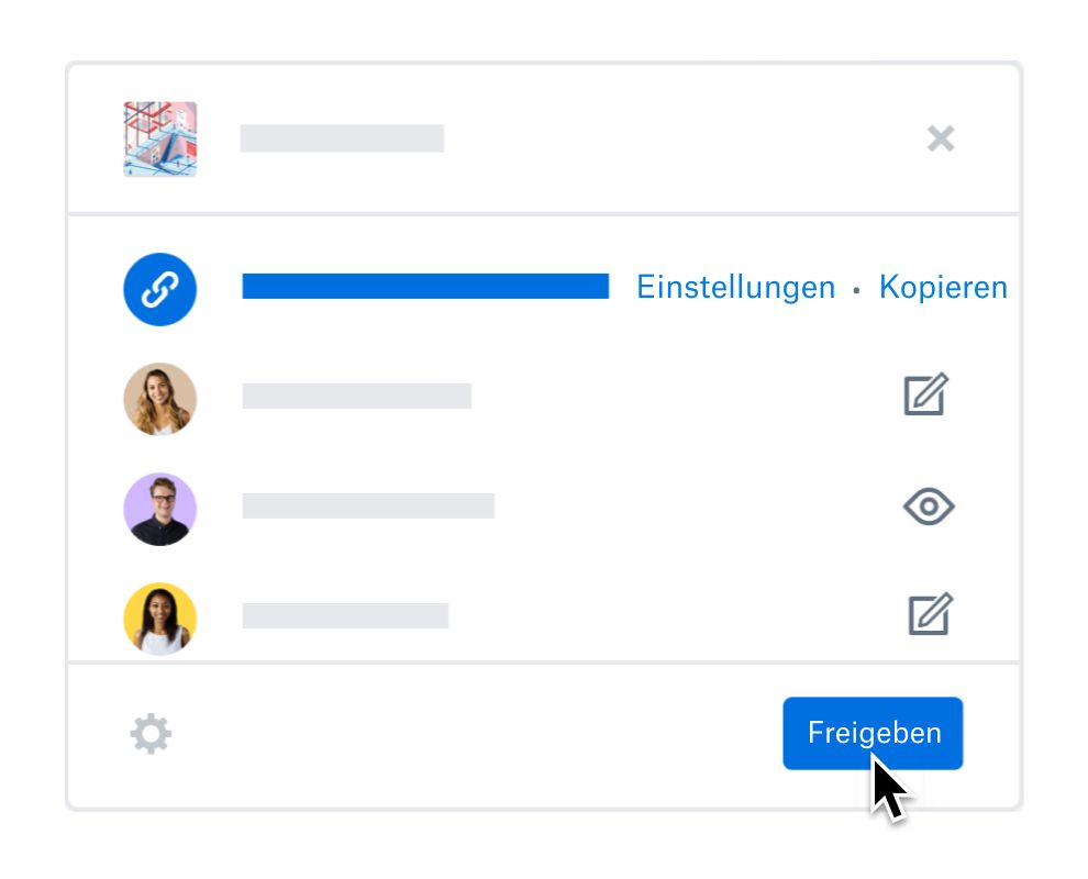 Nutzer, der die Freigabeeinstellungen für Teammitglieder in Dropbox aktualisiert.