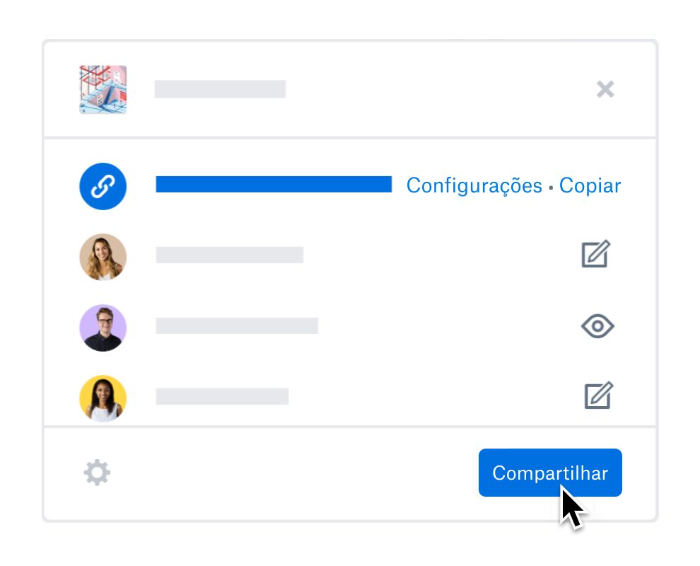 Usuário atualizando as configurações de compartilhamento para membros da equipe no Dropbox.