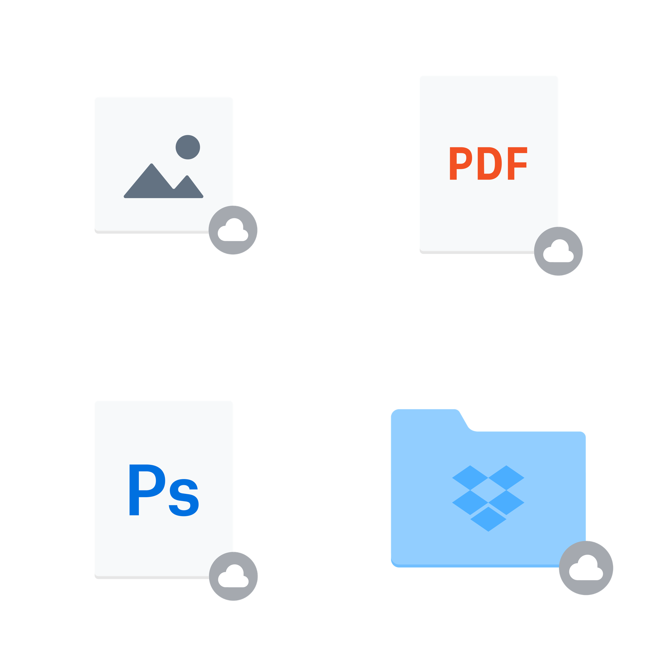 Forskellige filtyper, der kan gemmes i cloud storage