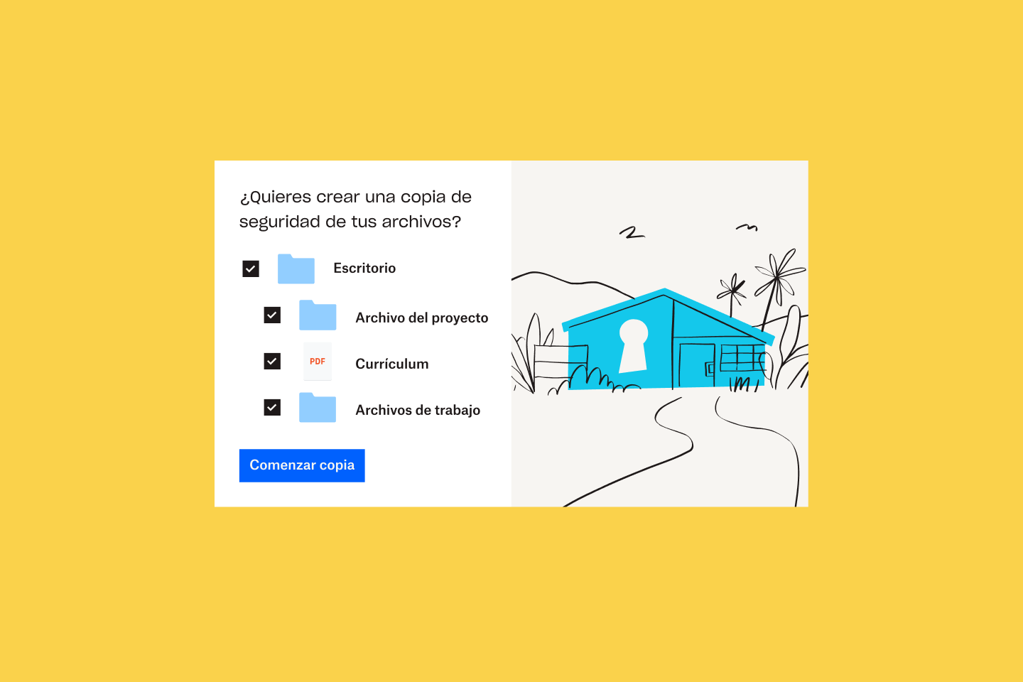 Se está añadiendo una lista de archivos y carpetas a Dropbox Backup