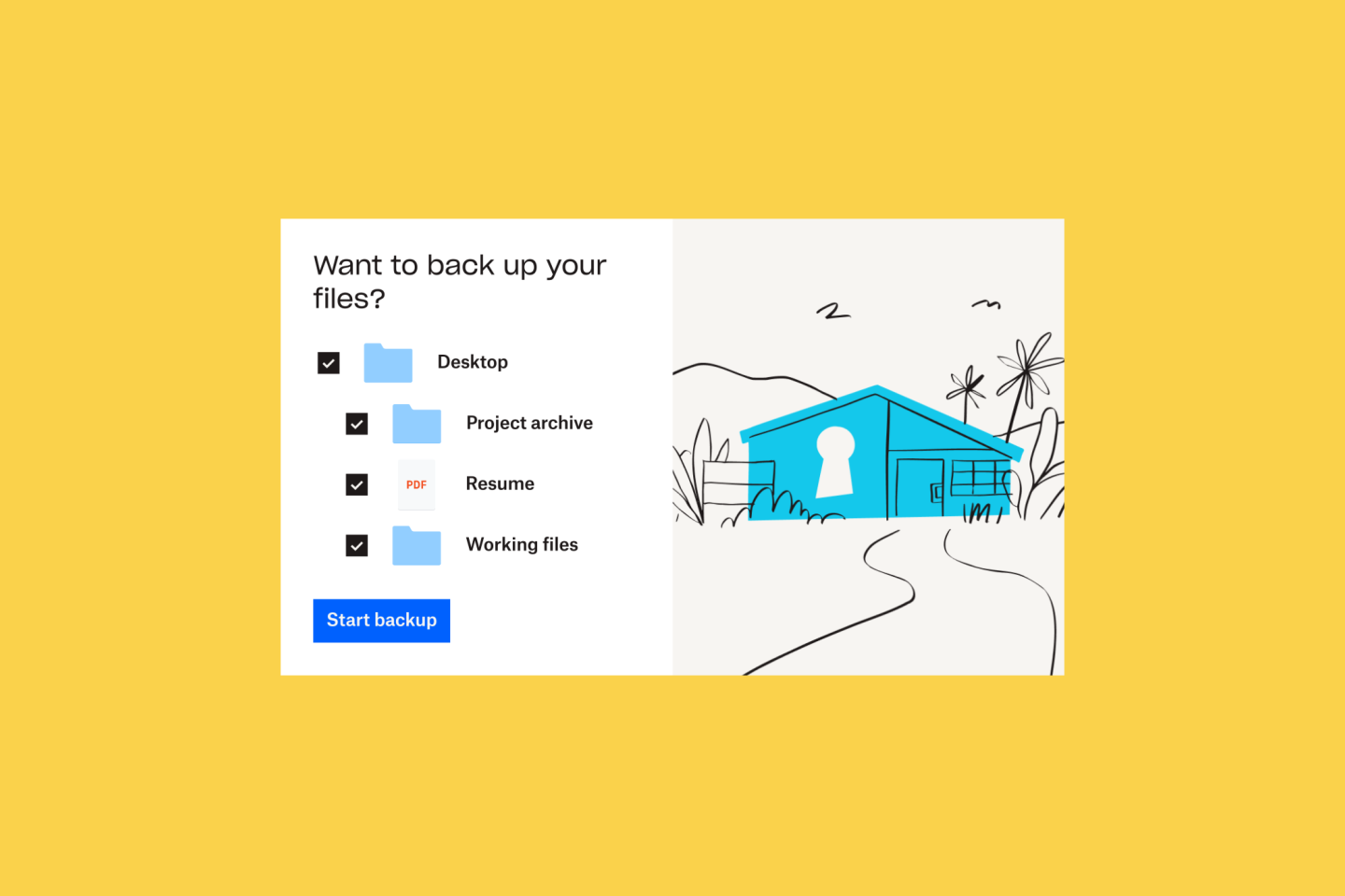 A list of files and folders being added to Dropbox Backup