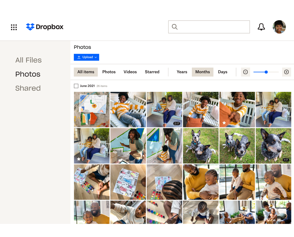 Koleksi foto yang telah disimpan dalam dropbox.com