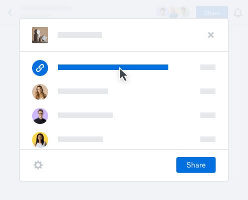 User creating a link to a photo stored in their Dropbox account, ready to share with family and friends