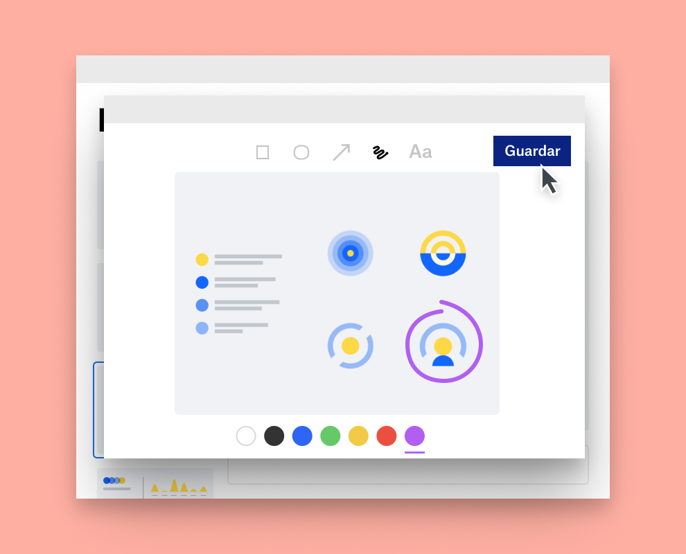 Una captura de pantalla con notas se guarda en Dropbox