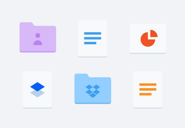 Icono que representa los archivos y las carpetas que se han almacenado en una cuenta de Dropbox.