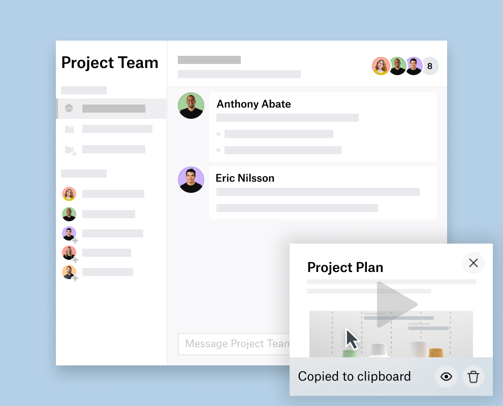 A screen recorder creates a video and copies it to clipboard.