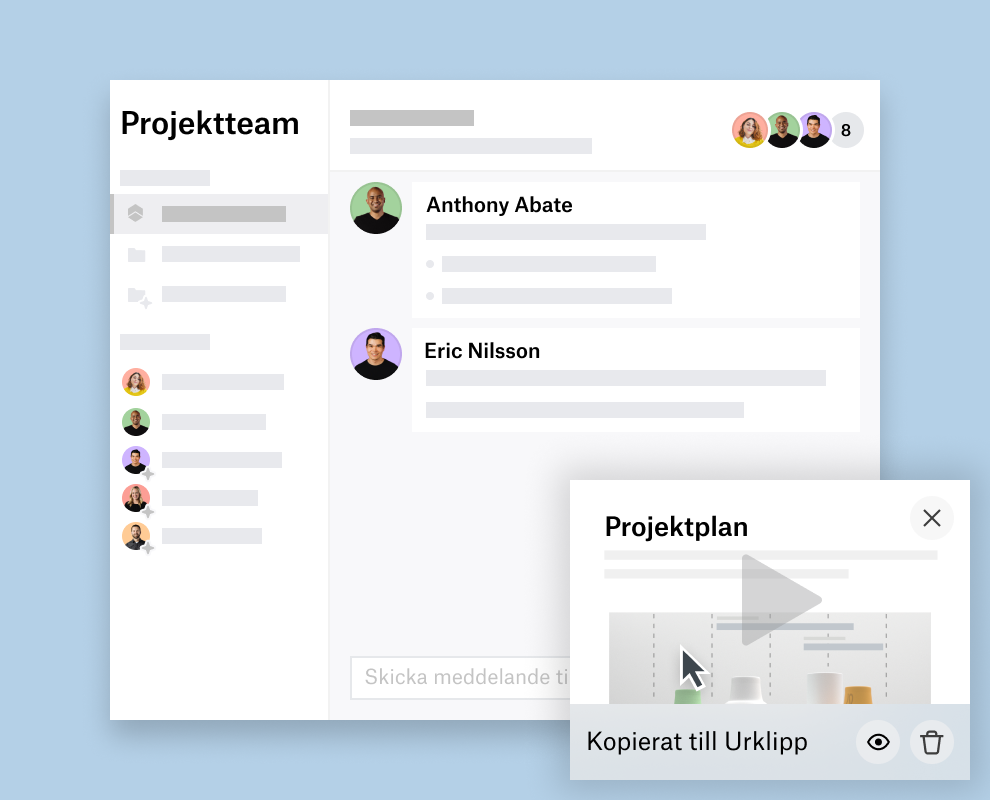 En skärminspelare skapar en video och kopierar den till urklipp.