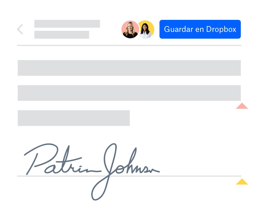 Un documento firmado compartido en Dropbox