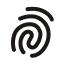 Um ícone de impressão digital, representando os recursos de segurança da conta do Dropbox.