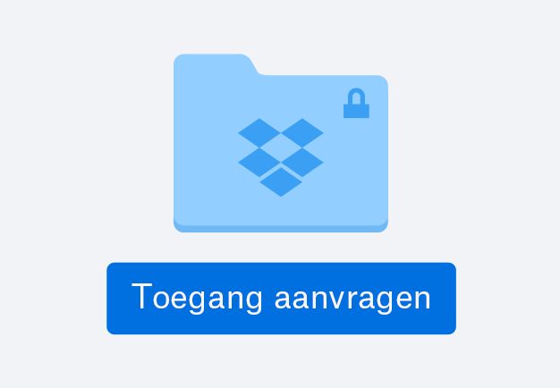 Een pictogram van een blauwe map met de knop Toegang aanvragen