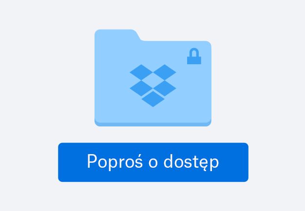 Ikona niebieskiego folderu z przyciskiem prośby o dostęp