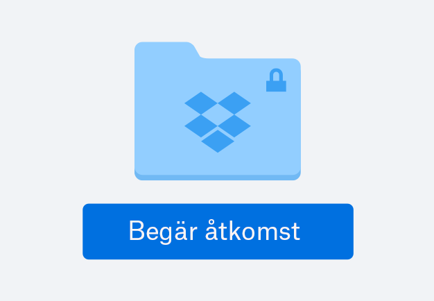 En blå mappikon med en knapp för att begära åtkomst