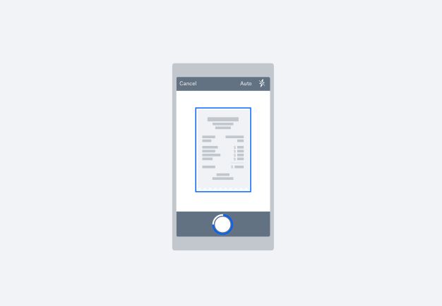 Interfaccia di un'app per la scansione di documenti