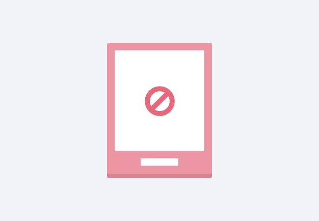 Et tablet-ikon med et “nej”-ikon