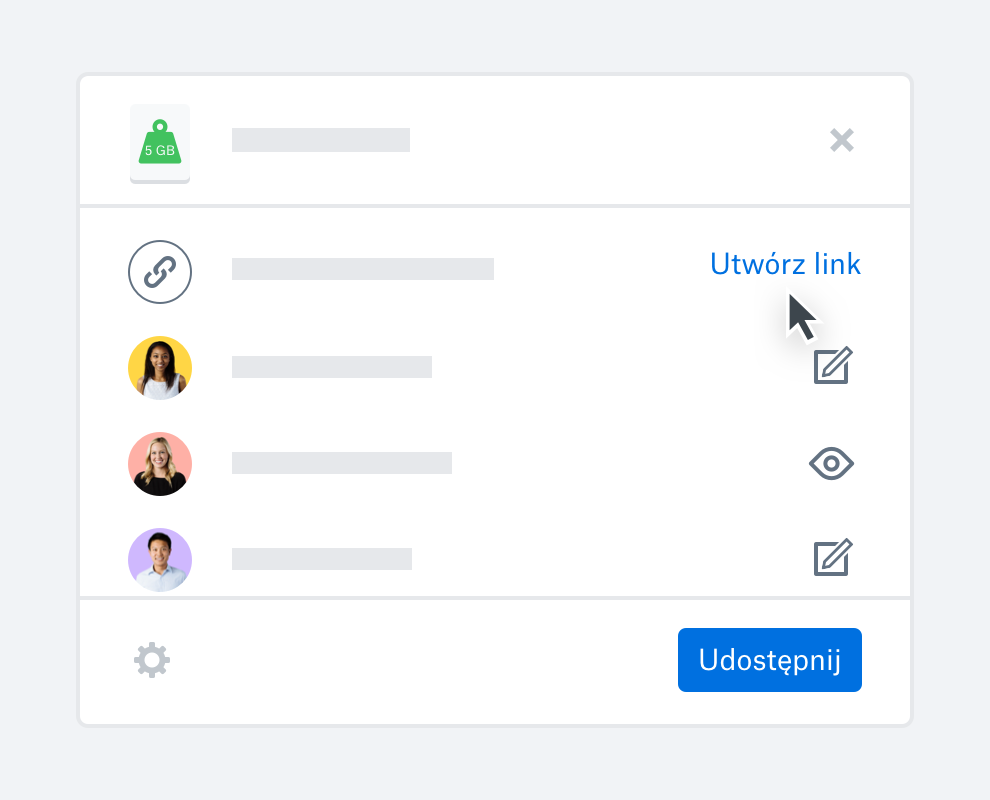 Użytkownik tworzący łącze do pliku