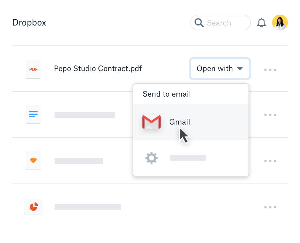 Користувач ділиться файлом Dropbox з Gmail