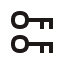 Значок с изображением двух ключей, символизирующий двухэтапную аутентификацию.