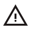 An icon displaying an exclamation mark in a triangle, representing a warning sign.