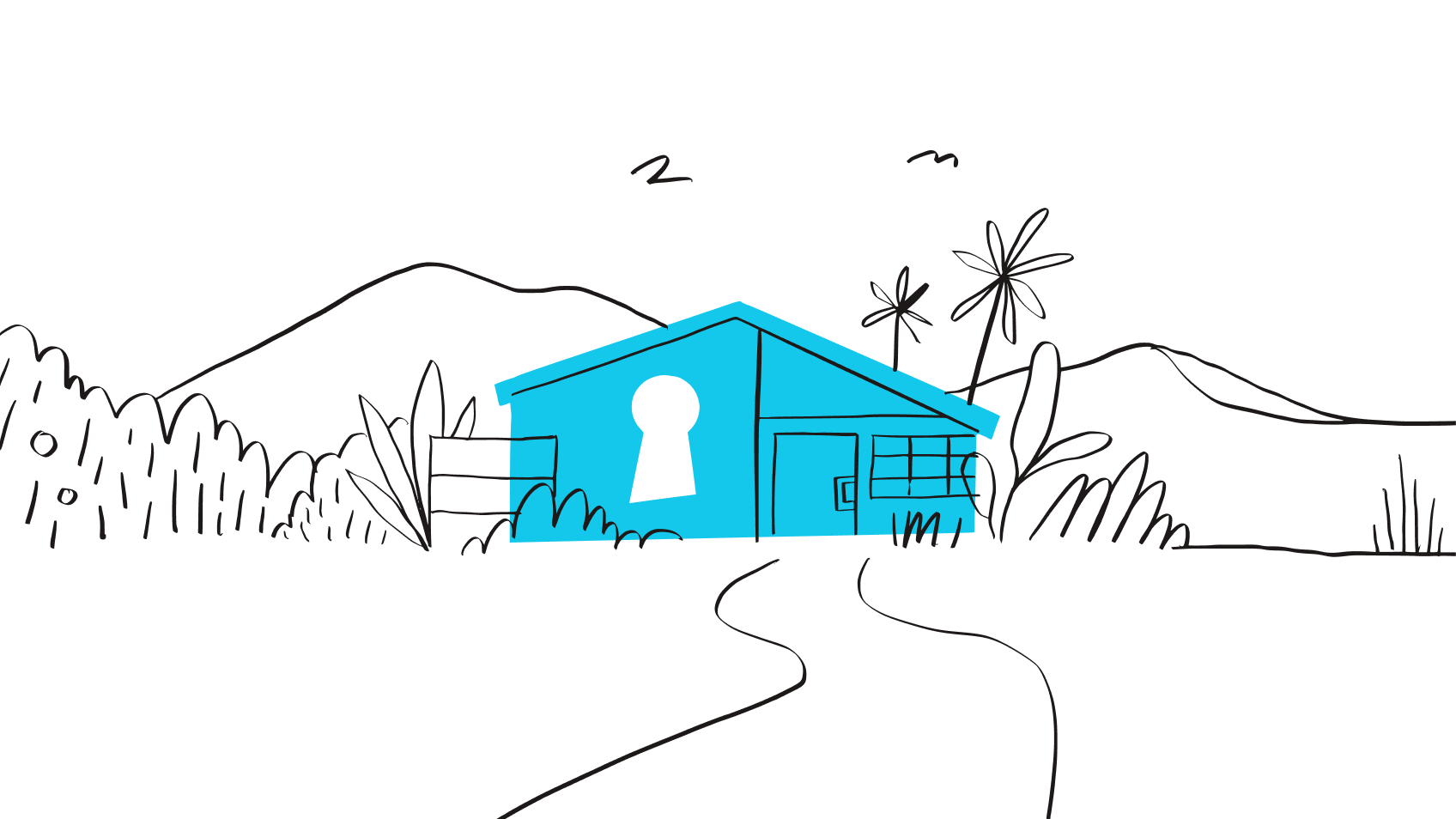 wachtwoordmanager safari Illustration of a house with a lock on it, representing the security benefit of having a strong password.