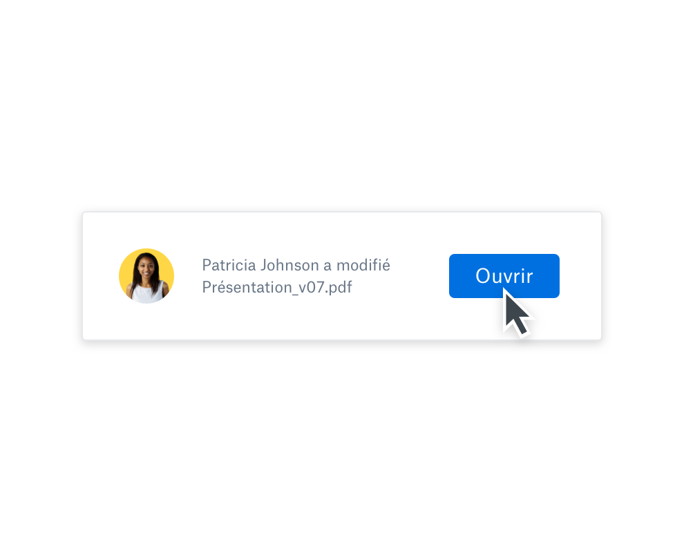 Utilisateur ouvrant un fichier mis à jour par un collaborateur