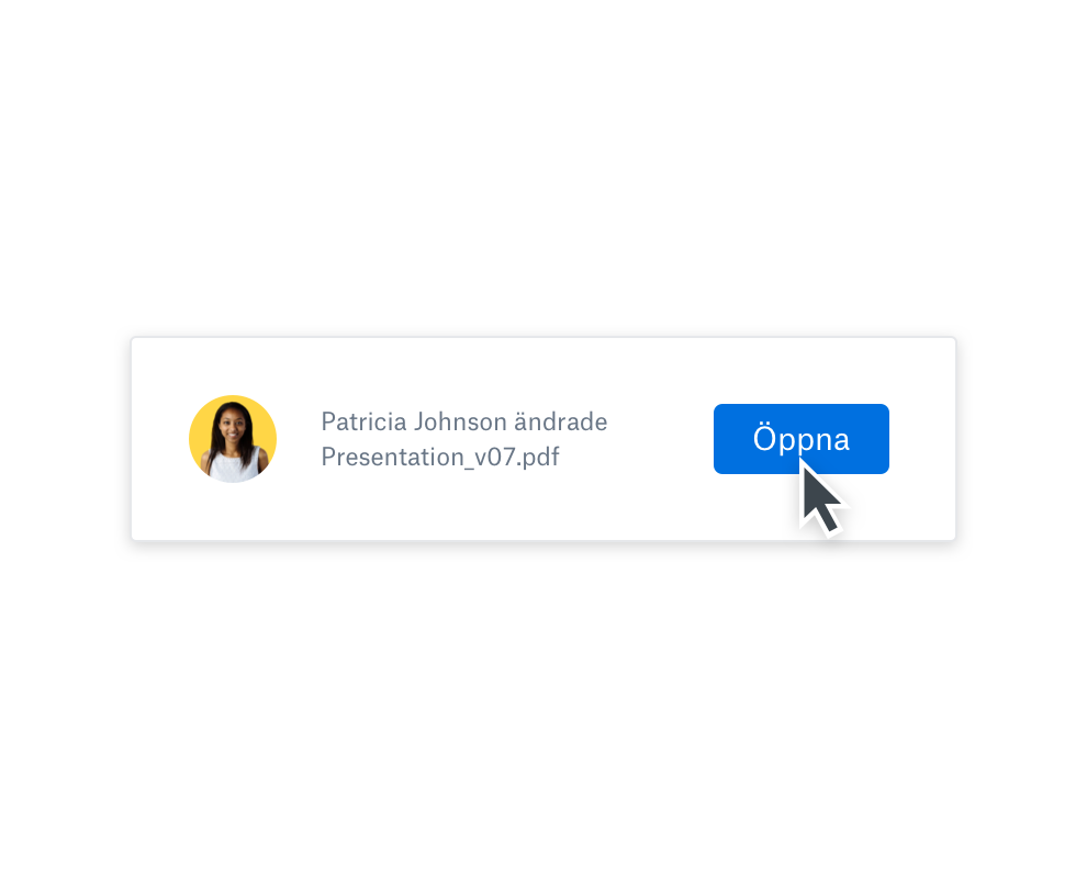 En användare som öppnaer en fil som har uppdaterats av en annan användare