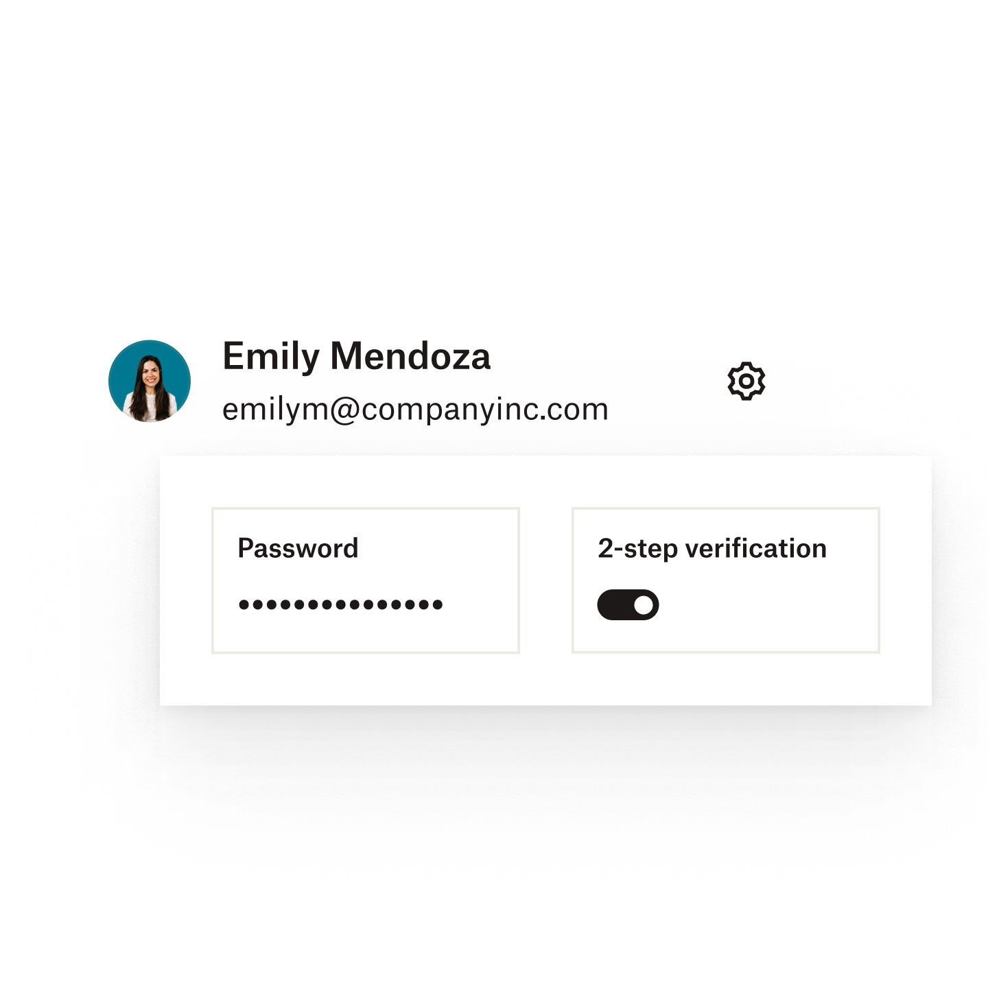 A user setting a password for a shared file as well as enabling 2-factor authentication