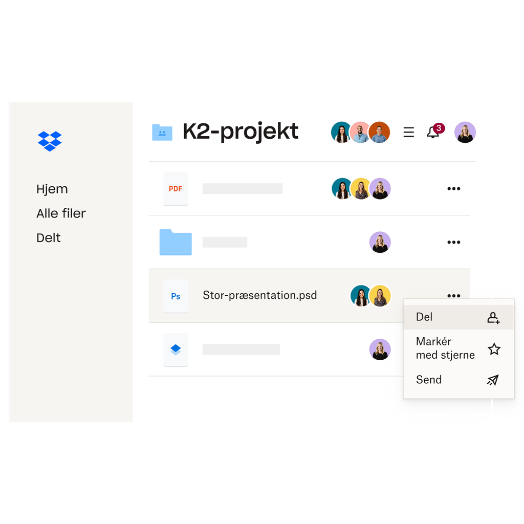 Send og overfør nemt store filer – Dropbox